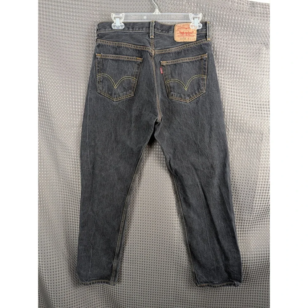 Levis 501XX Button Fly Jeans Mens 33x32 Faded Black Straight Fit Made in Mexico